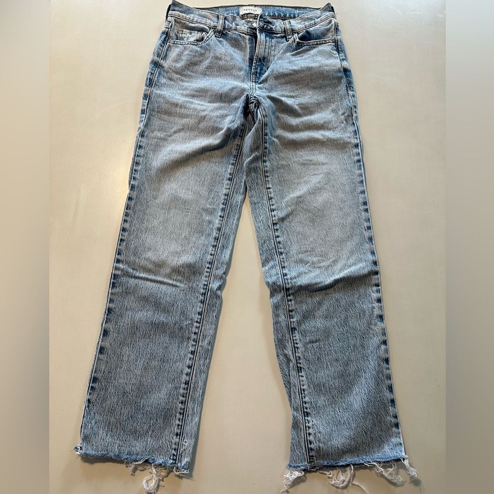 Pacsun 25 Denim Stretch 90s Straight Jeans Raw Hem Light Vintage Wash No Holes
